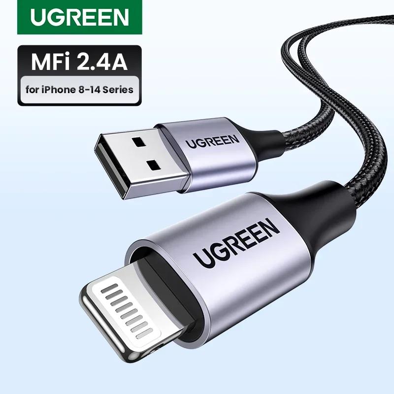 UGREEN MFi USB A-Ʈ ̺,  е  14, 13, 12, 11, xs, xr, 8, 7, 6,  ,  ª 0.25m, 0.5m  2m